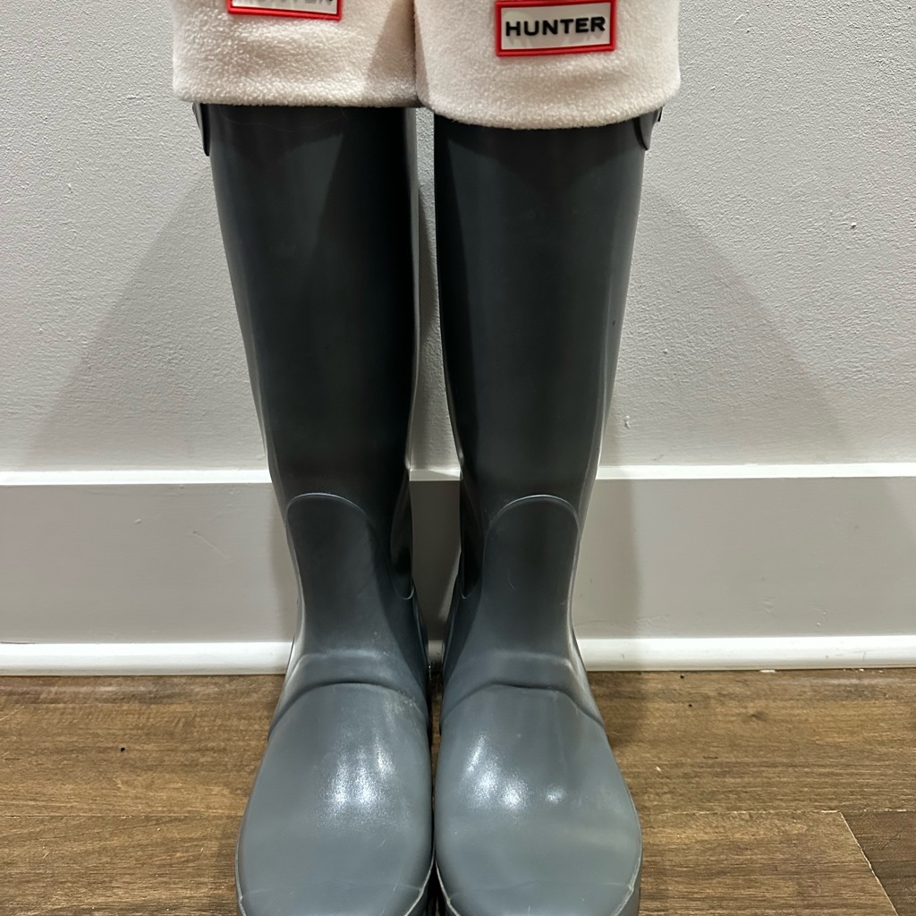 Hunter Original Gloss Tall Rain Boots With Fleece Inserts Size 8m/9f Eu 40/41